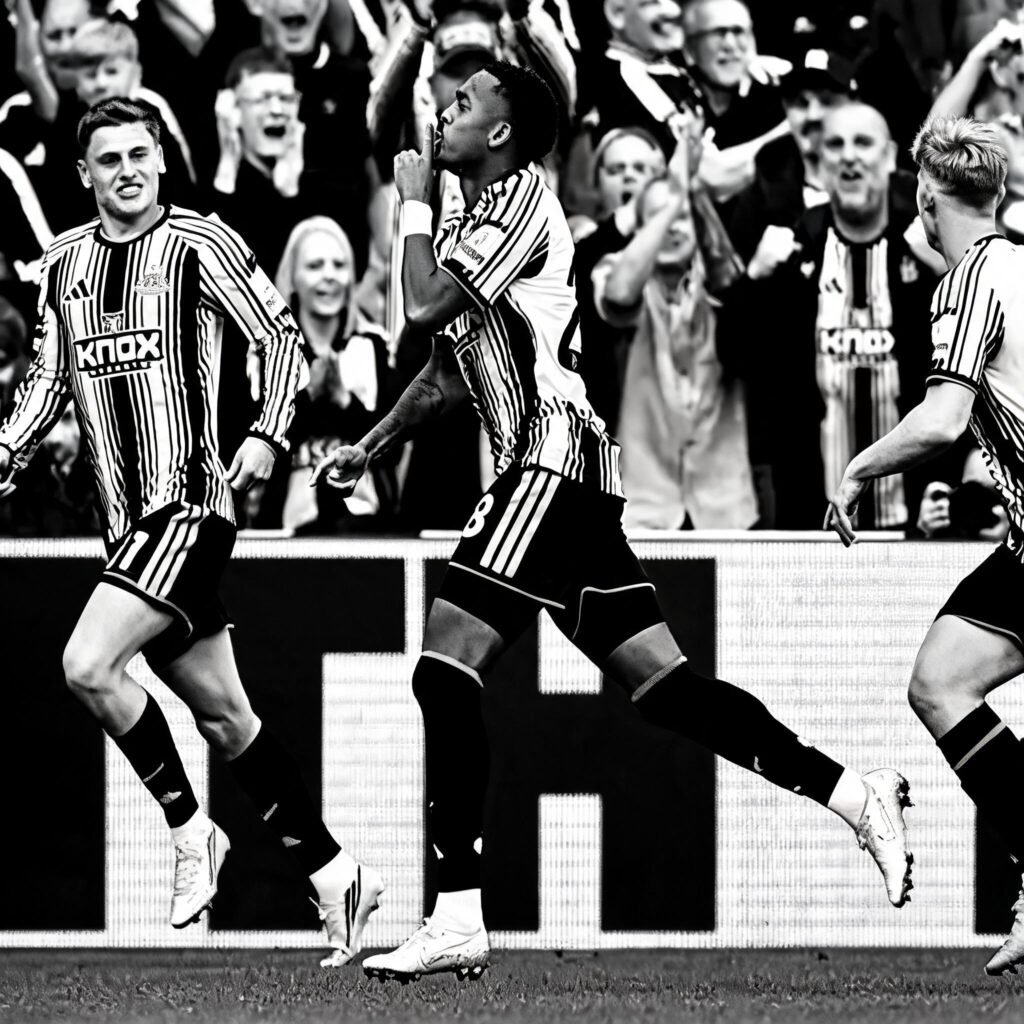 Celebrating the first goal